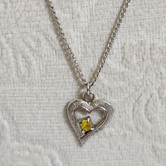 Sterling Silver Hear with Crystal Necklace - Picture 4 of 14